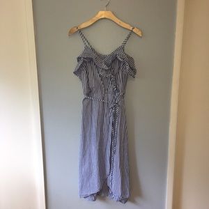 Blue and white stripped dress